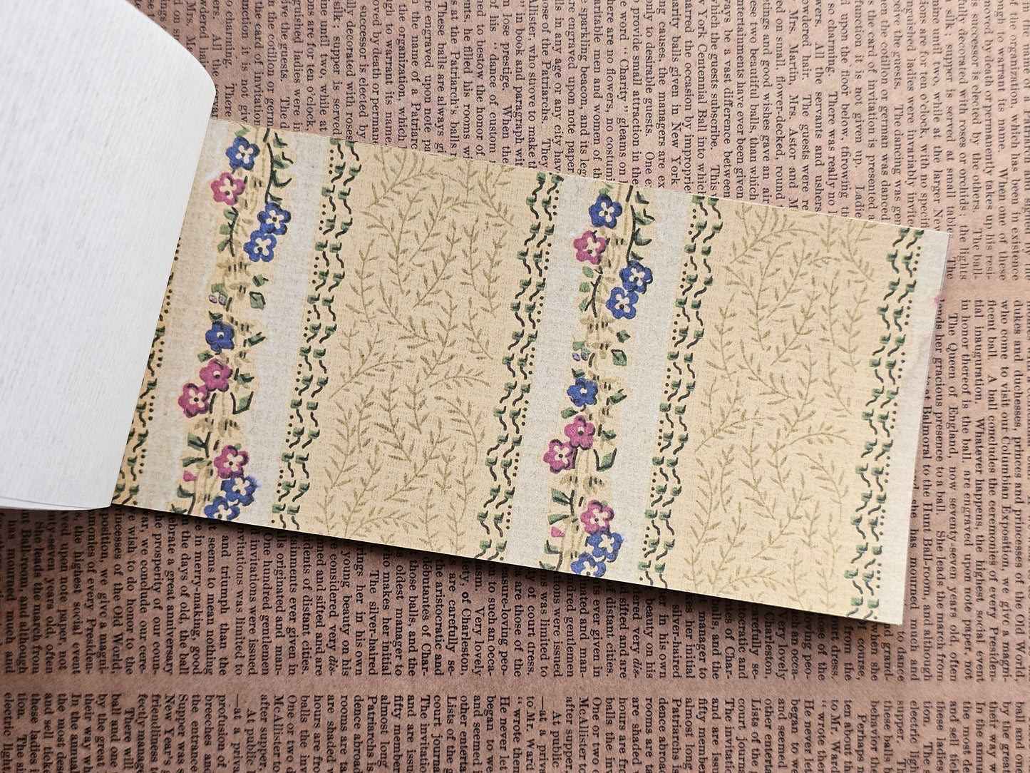Vintage Wallpaper Scrapbook Papers Faux Stickers | 22 Sheets