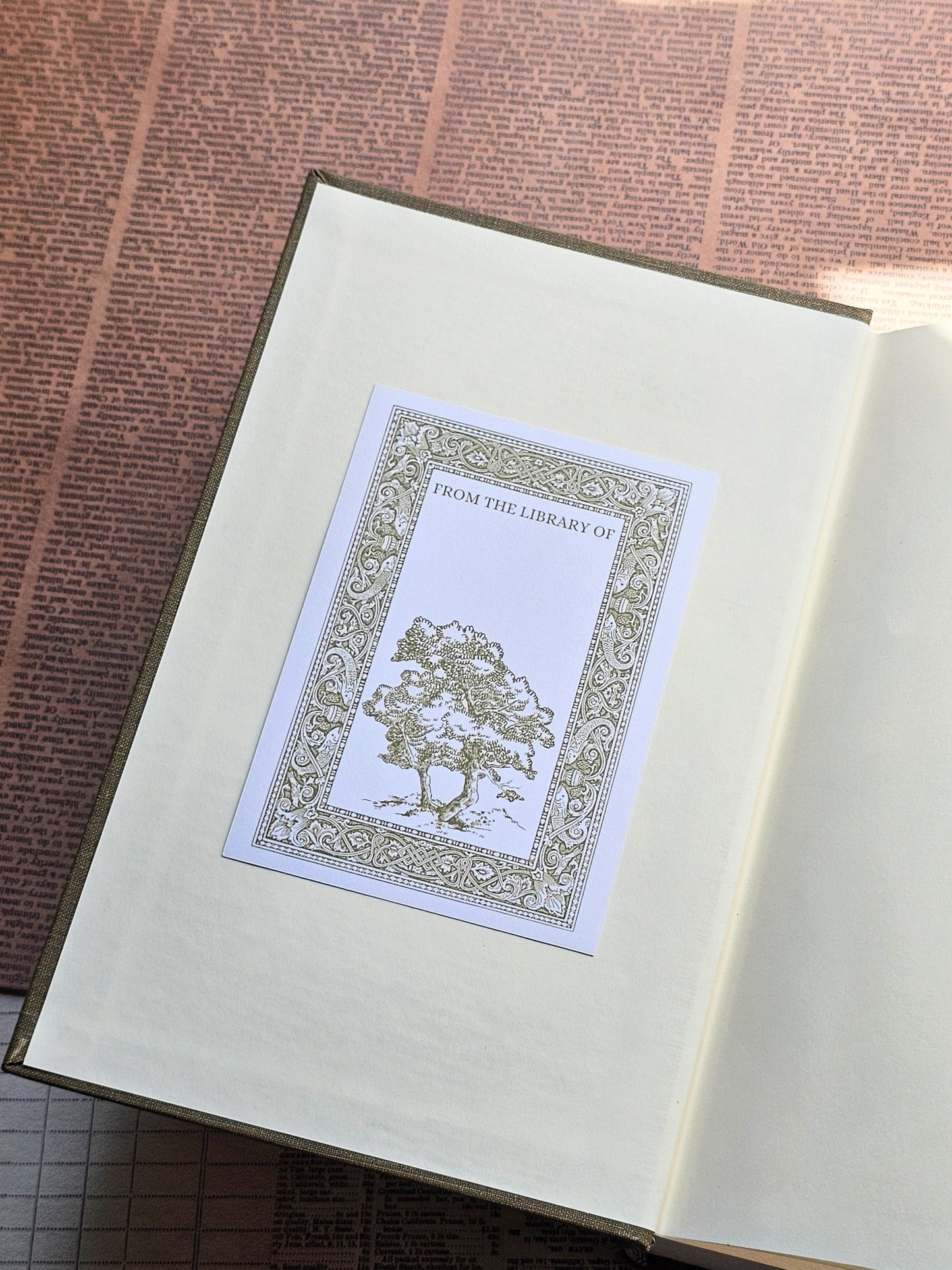 Ex Libris Collection Bookplate Stickers | Tree Illustration Stickers | 12 Pack | Adhesive Bookplates