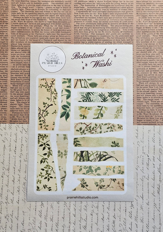 Botanical Torn Washi Tape Sticker Sheet