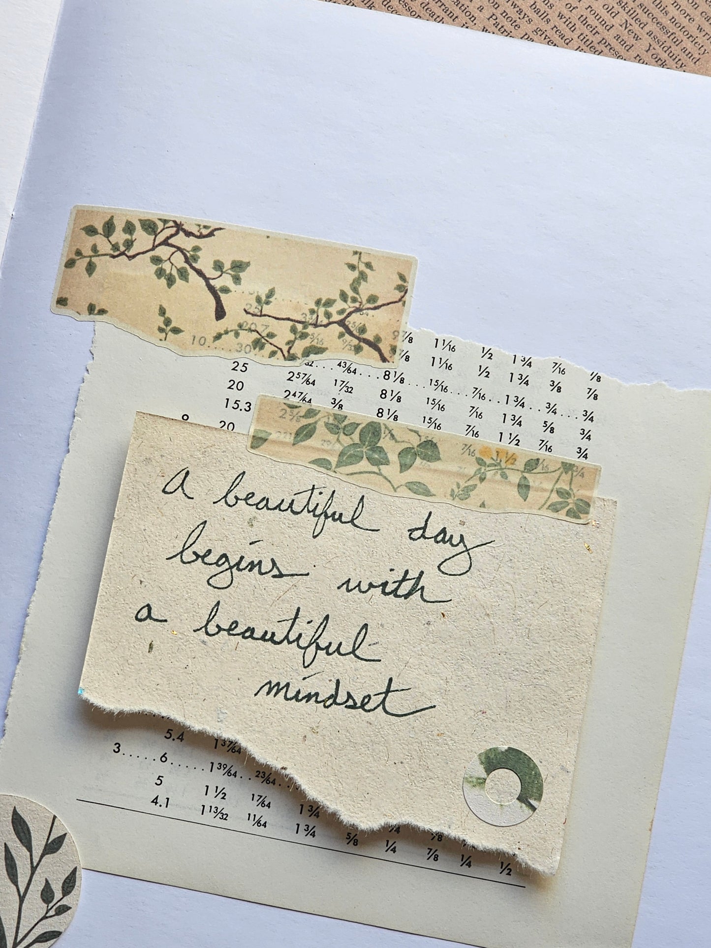 Botanical Torn Washi Tape Sticker Sheet