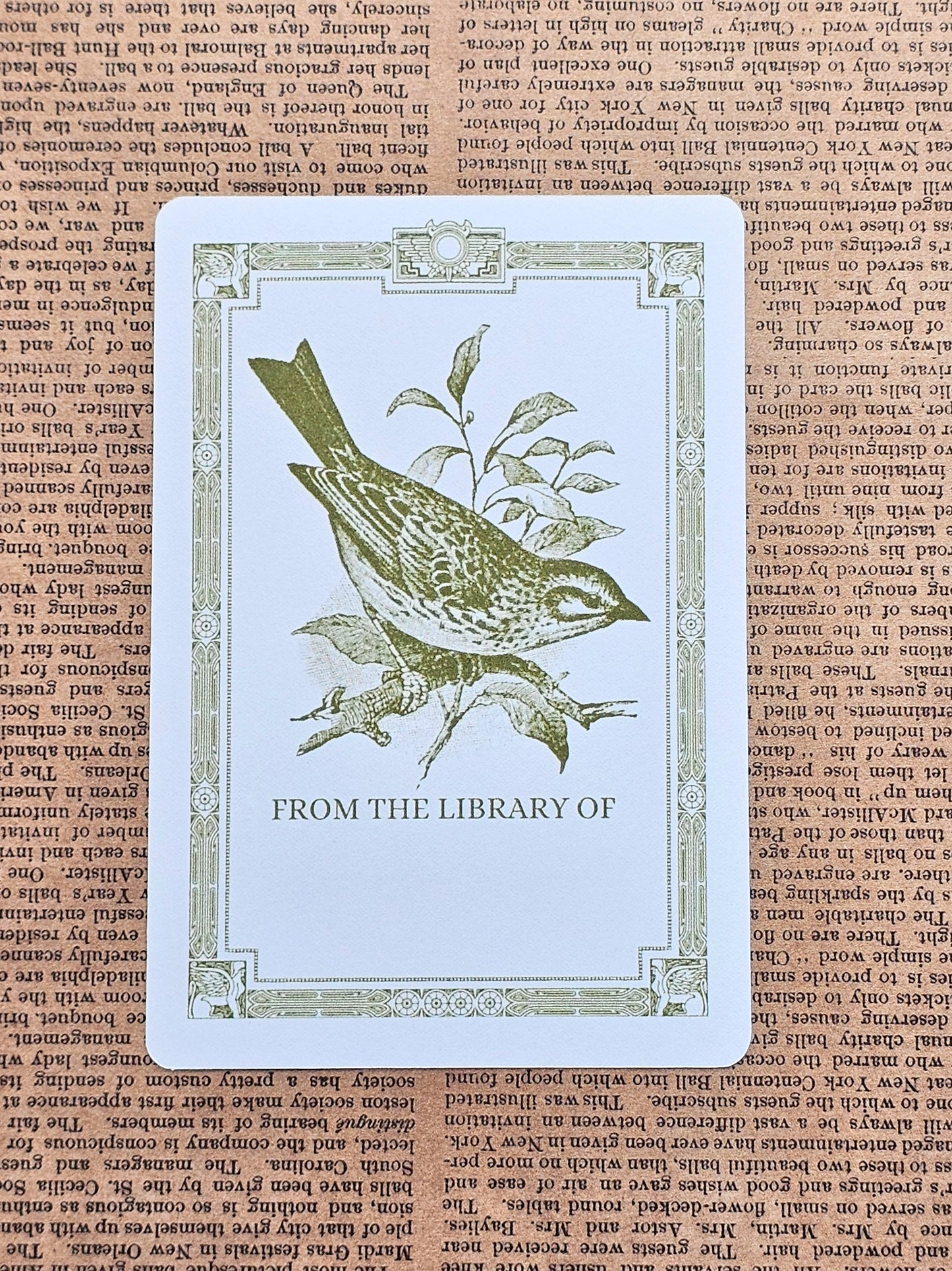 Ex Libris Collection Bookplate Stickers | Bird Stickers | 12 Pack | Adhesive Bookplates