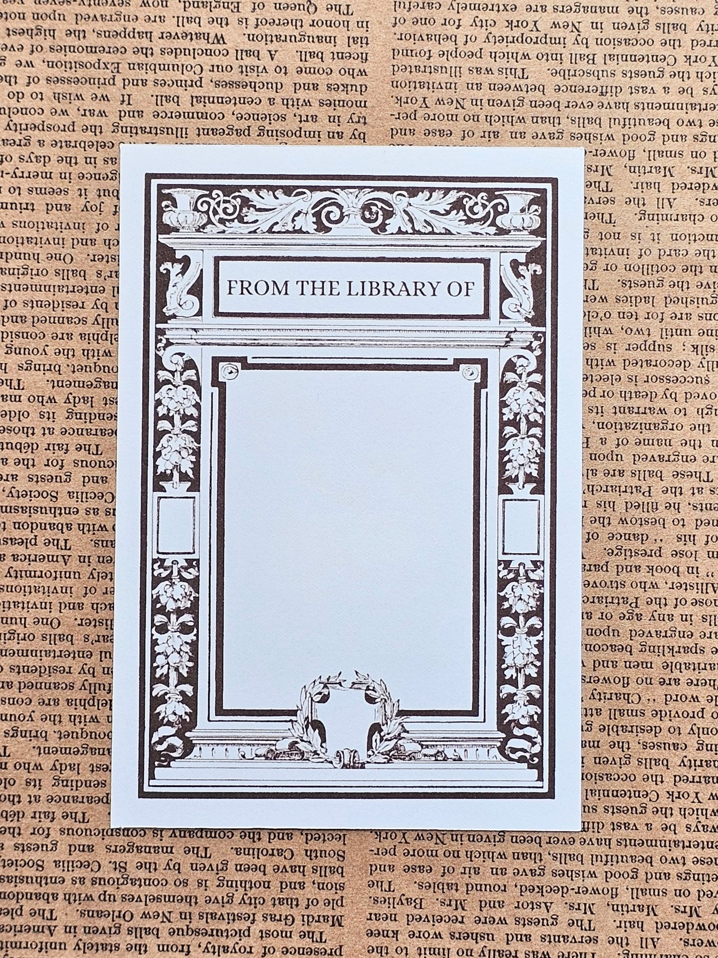 Ex Libris Collection Bookplate Stickers | Vintage Stickers | 12 Pack | Adhesive Bookplates