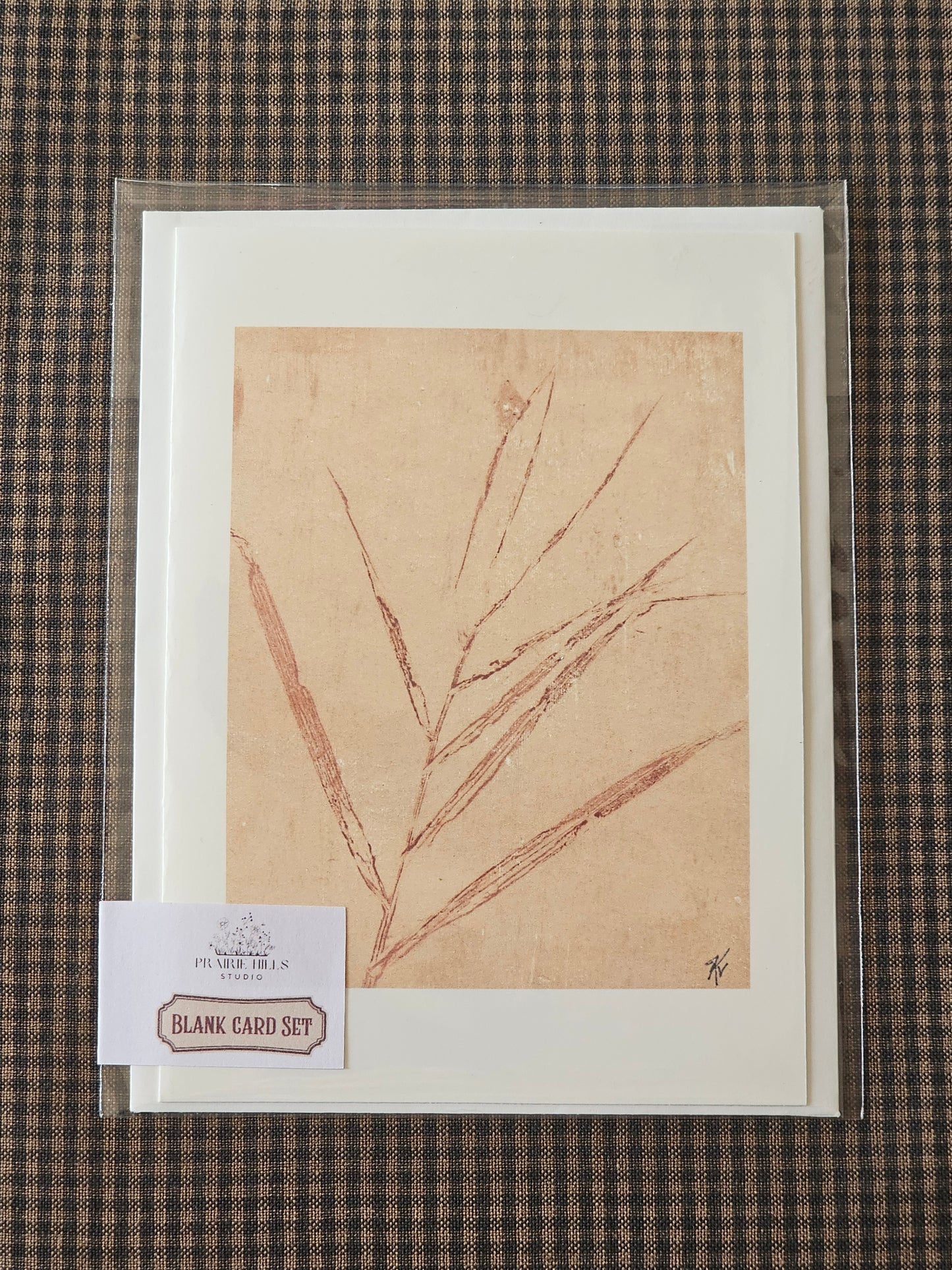 Botanical Art Print Greeting Card | "Grass in the Wind"