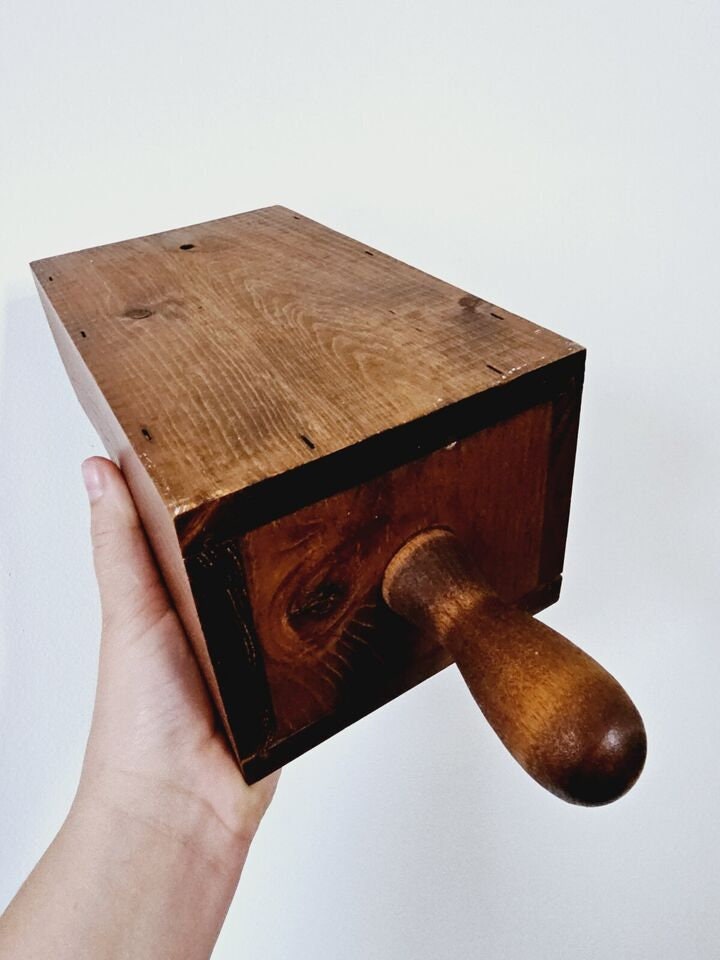 Vintage Wooden Scoop Candle Box